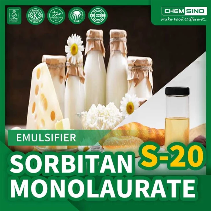 Endurbættu vörurnar þínar með sorbítan esterum sorbítan mónólaúrat (S-20) ýruefni CAS NO.1338-29-2