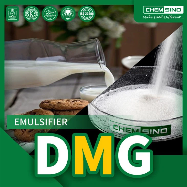 Víða notað fyrir dagbókarvörur Eimað mónóglýseríð DMG duft CAS nr. 123-94-4